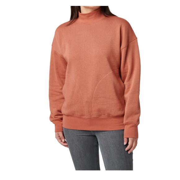 5.11 tactical WREN OVERSIZED FLEECE burnt orange size M mock-neck casual top - Picture 7 of 7